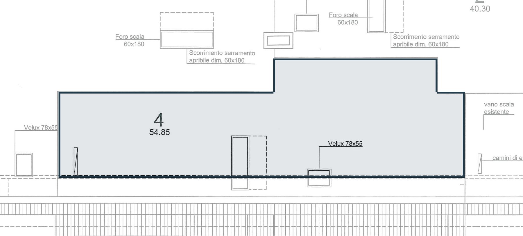 Attico 4 – Pianta terrazzo in copertura