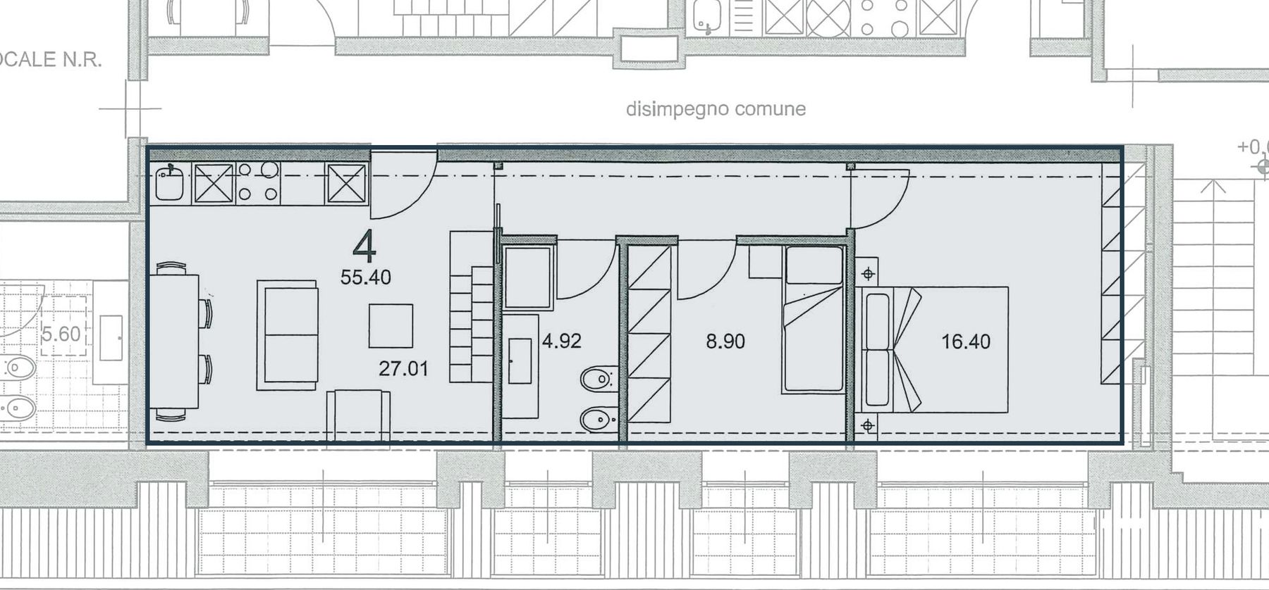 Attico 4 – Pianta piano settimo